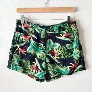 Catalina M Womens Black Tropical Print Shorts Light Weight Swim Beach Cruise